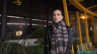 PublicAgent - Ali Bordeaux - Night time outdoor sex at the station